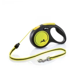 Flexi Rollijn New Classic Neon M Koord - Hondenriem - 5 M Zwart Geel M