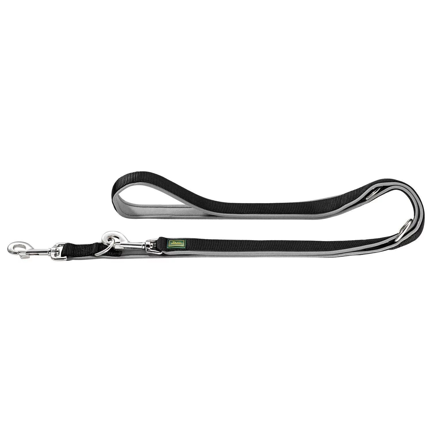 Hunter Trainingslijn Neopren Nylon Zwart&Grijs - Hondenriem